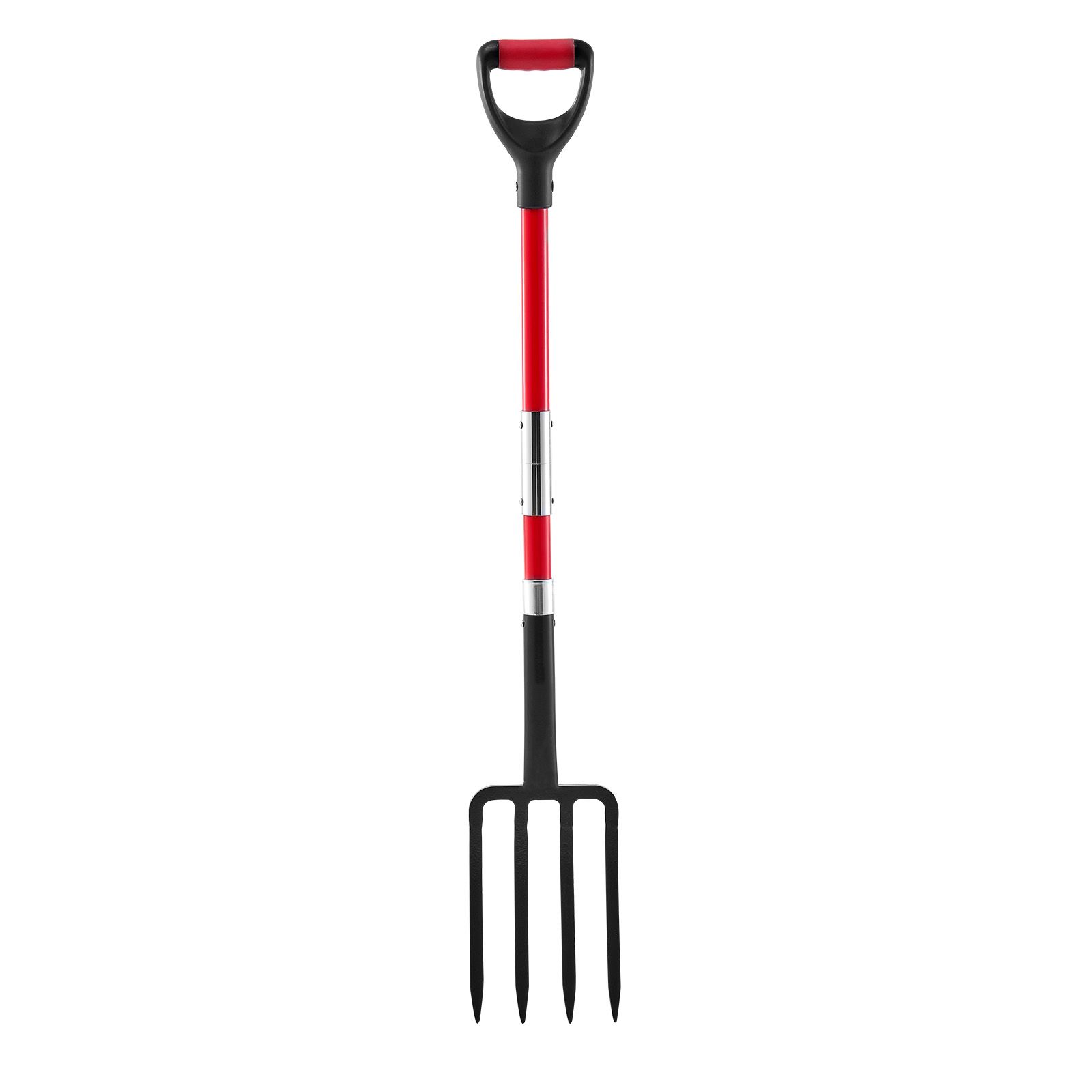 Spade Digging Fork - Garden Fork, 4-Tine Gardening Pitchfork with