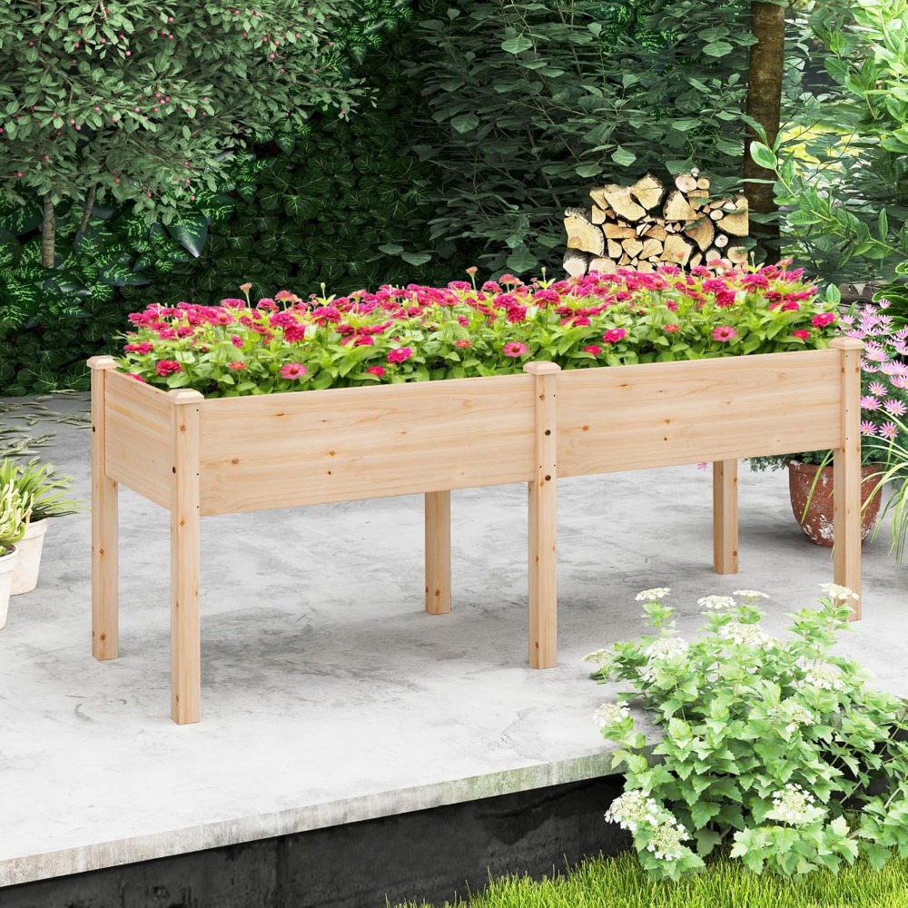 Raised Bed Planter Box - Raised Garden Bed, Elevated Wood Planter