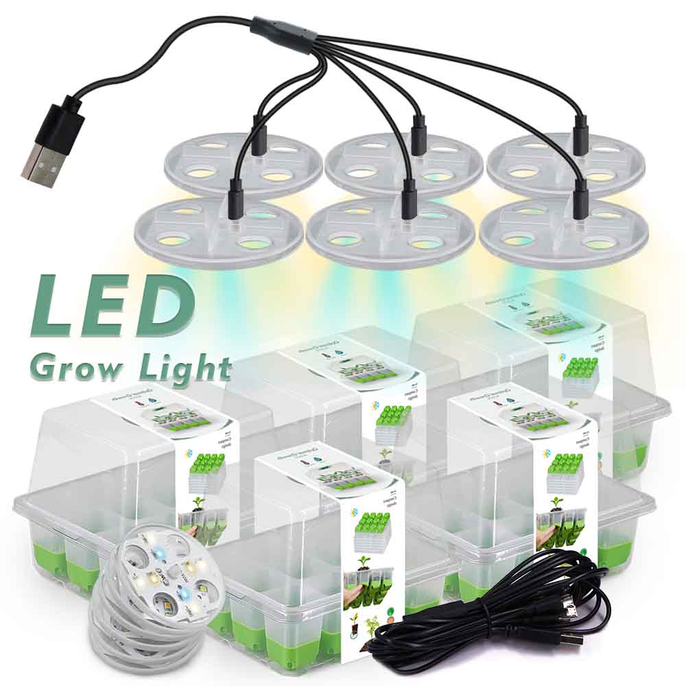 Gardening Tools Box - LED Grow Light Seedling Starter Tray