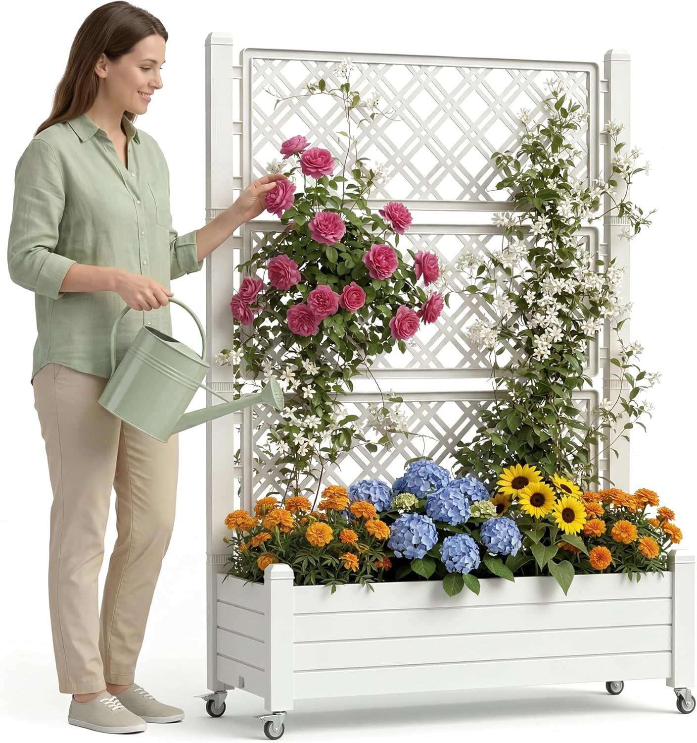 Raised Bed Planter Box - Trellis for Raised Garden Bed, with