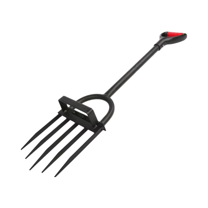 Spade Digging Fork - Heavy Duty 5 Tine Pitchfork Garden