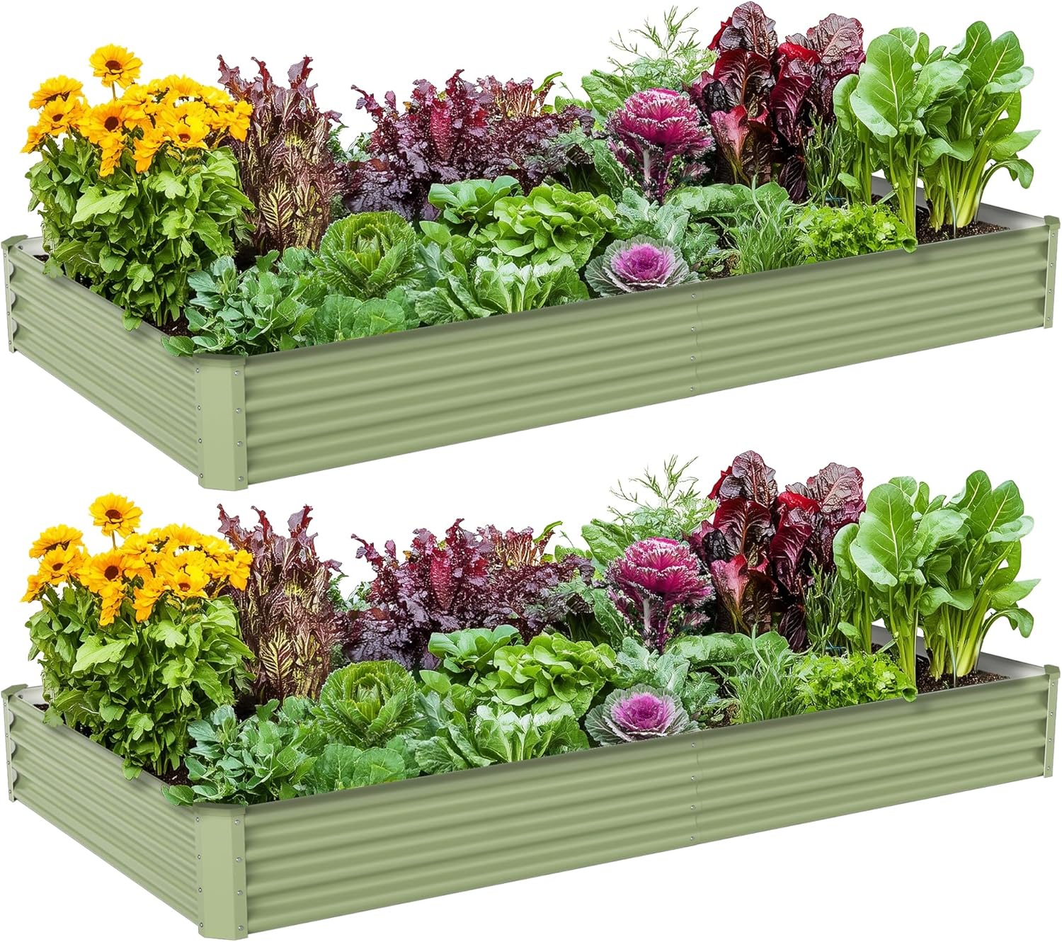 Raised Bed Planter Box - Outdoor Vegetable Gardening Metal Raised Bed,