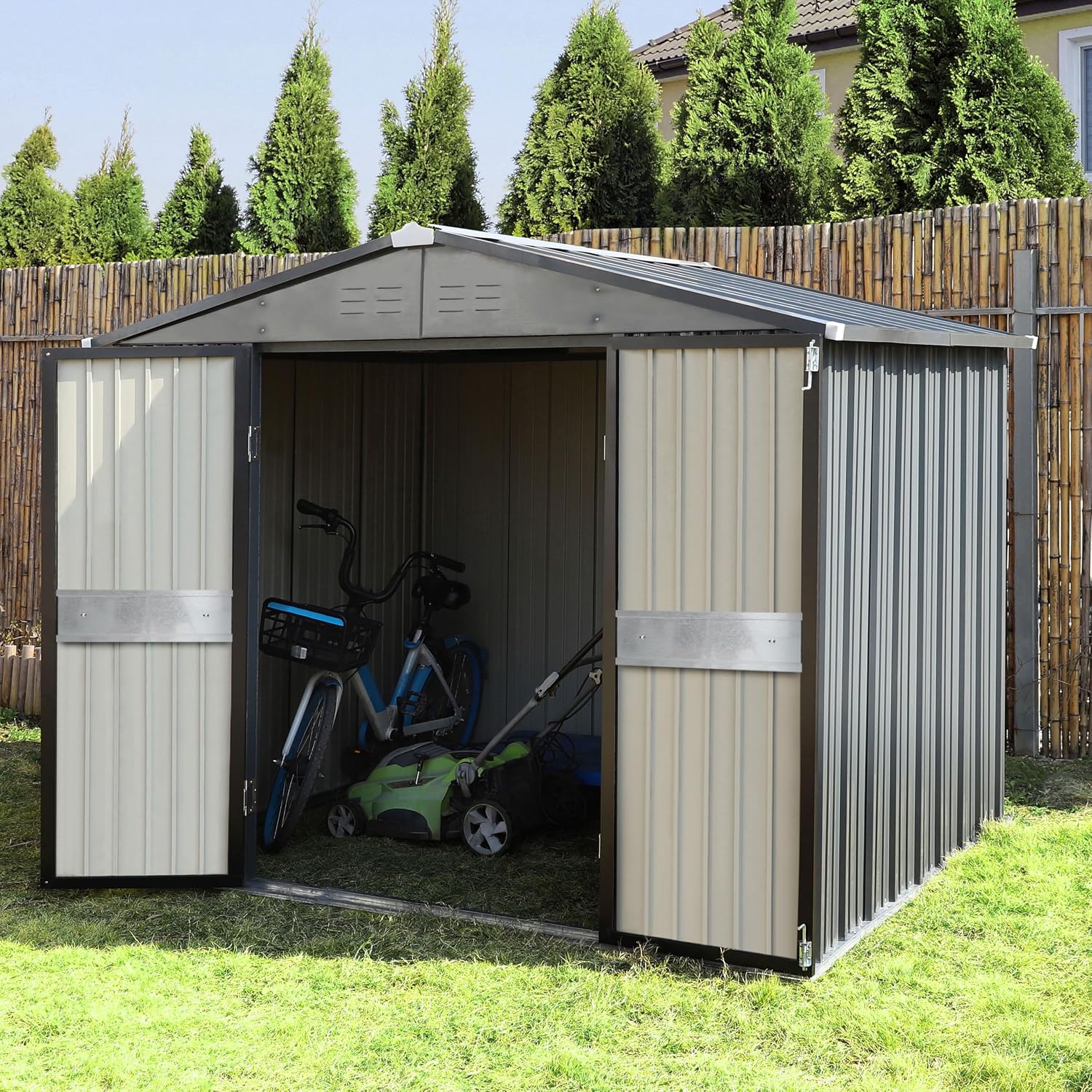 10' x 10' Outdoor Storage Shed - đánh giá và giá Gardening Tools Set