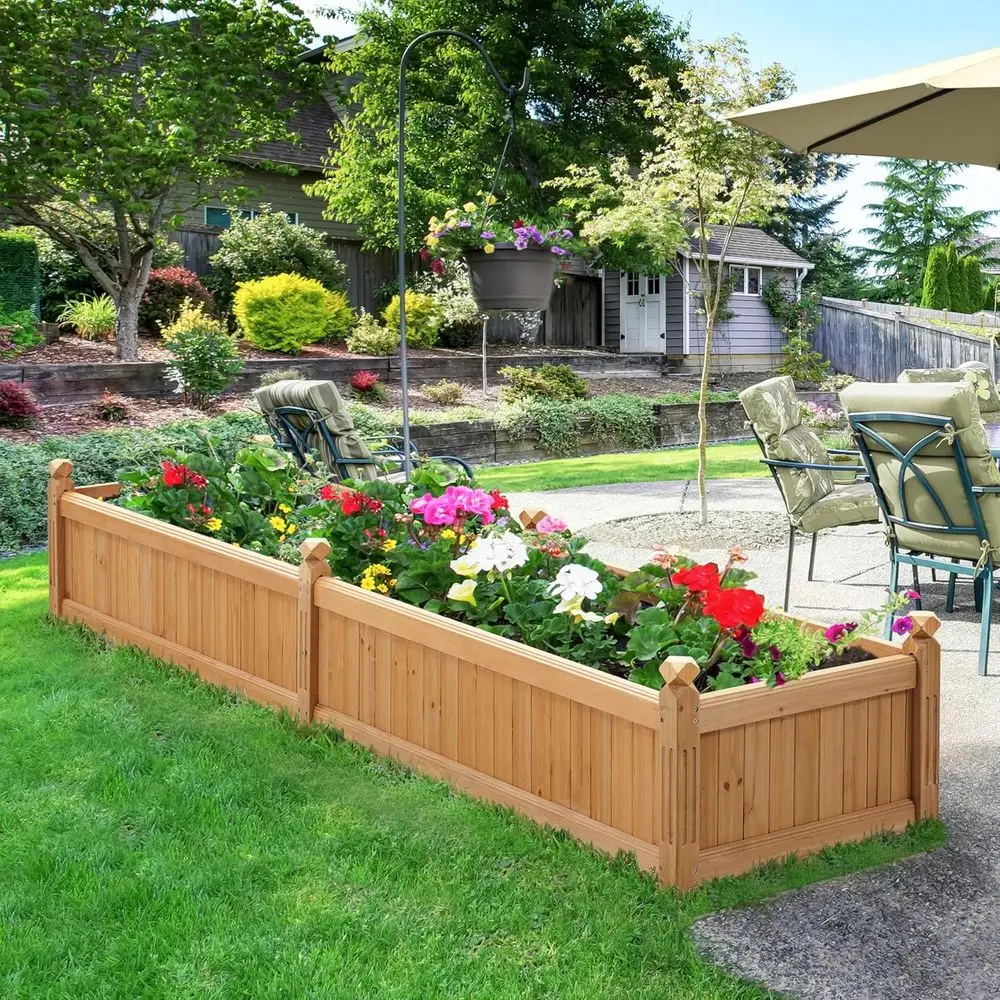 Light Brown Wooden Raised Gard - đánh giá và giá Raised Bed Planter Box
