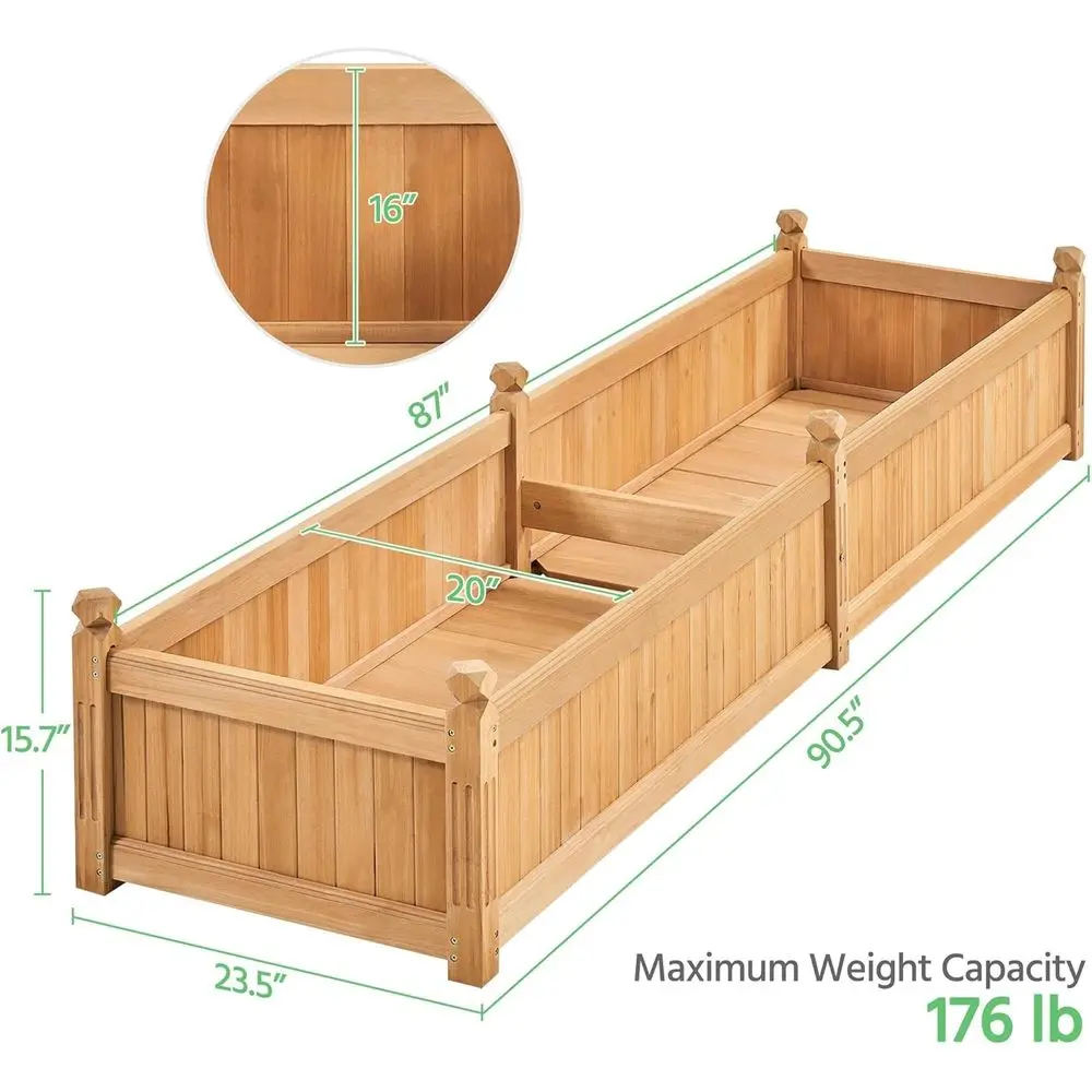 Light Brown Wooden Raised Gard - đánh giá và giá Raised Bed Planter Box
