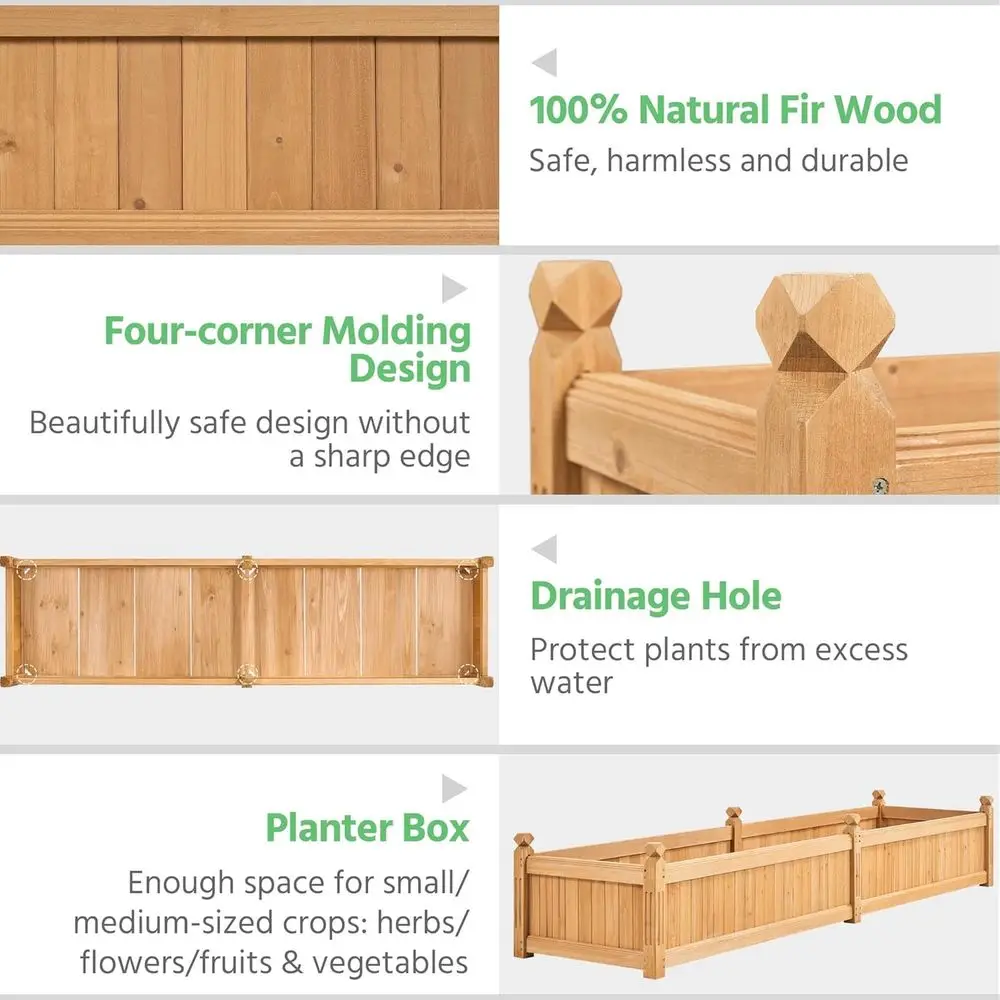 Light Brown Wooden Raised Gard - đánh giá và giá Raised Bed Planter Box