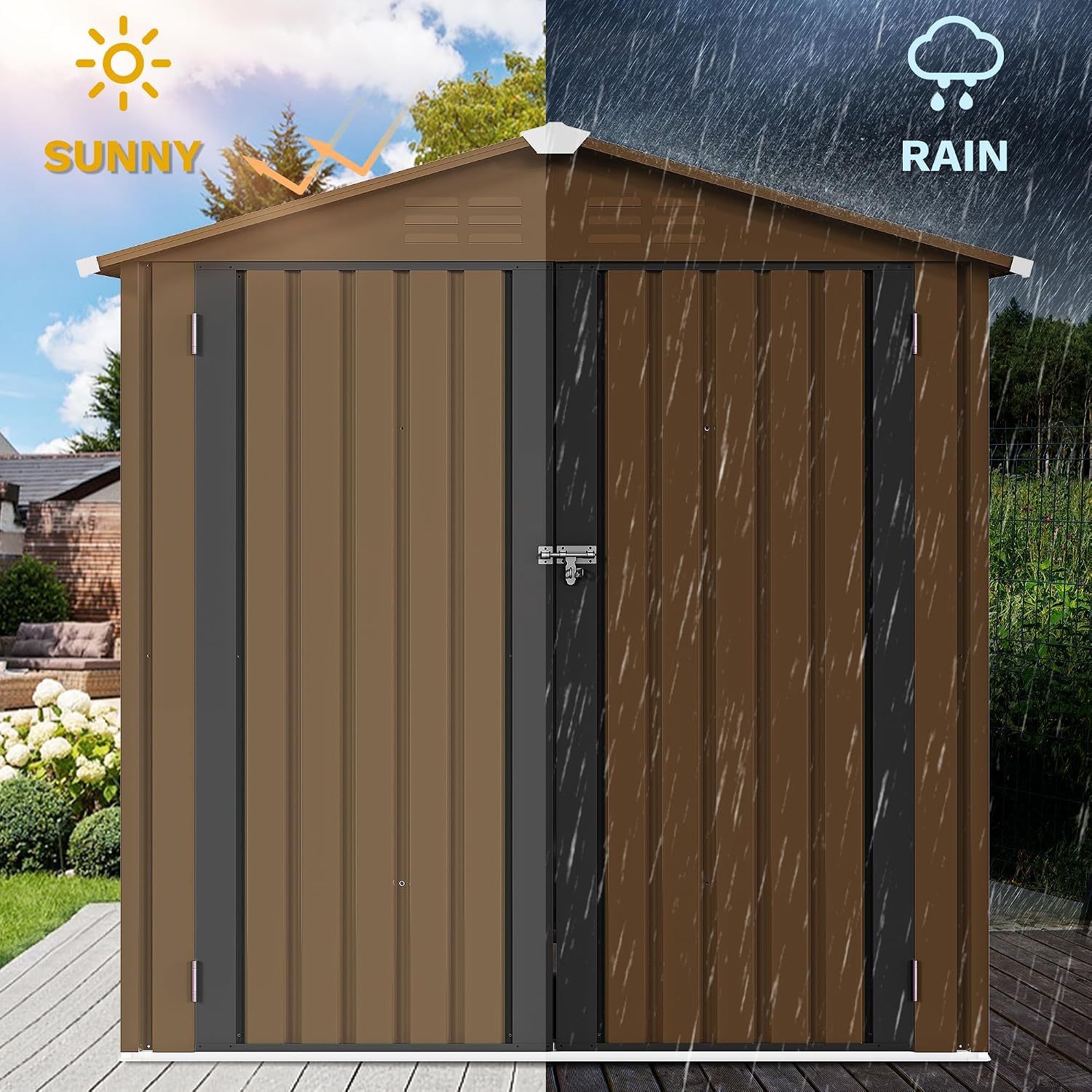 6x4ft Metal Outdoor Storage Sh - đánh giá và giá Gardening Tools Set