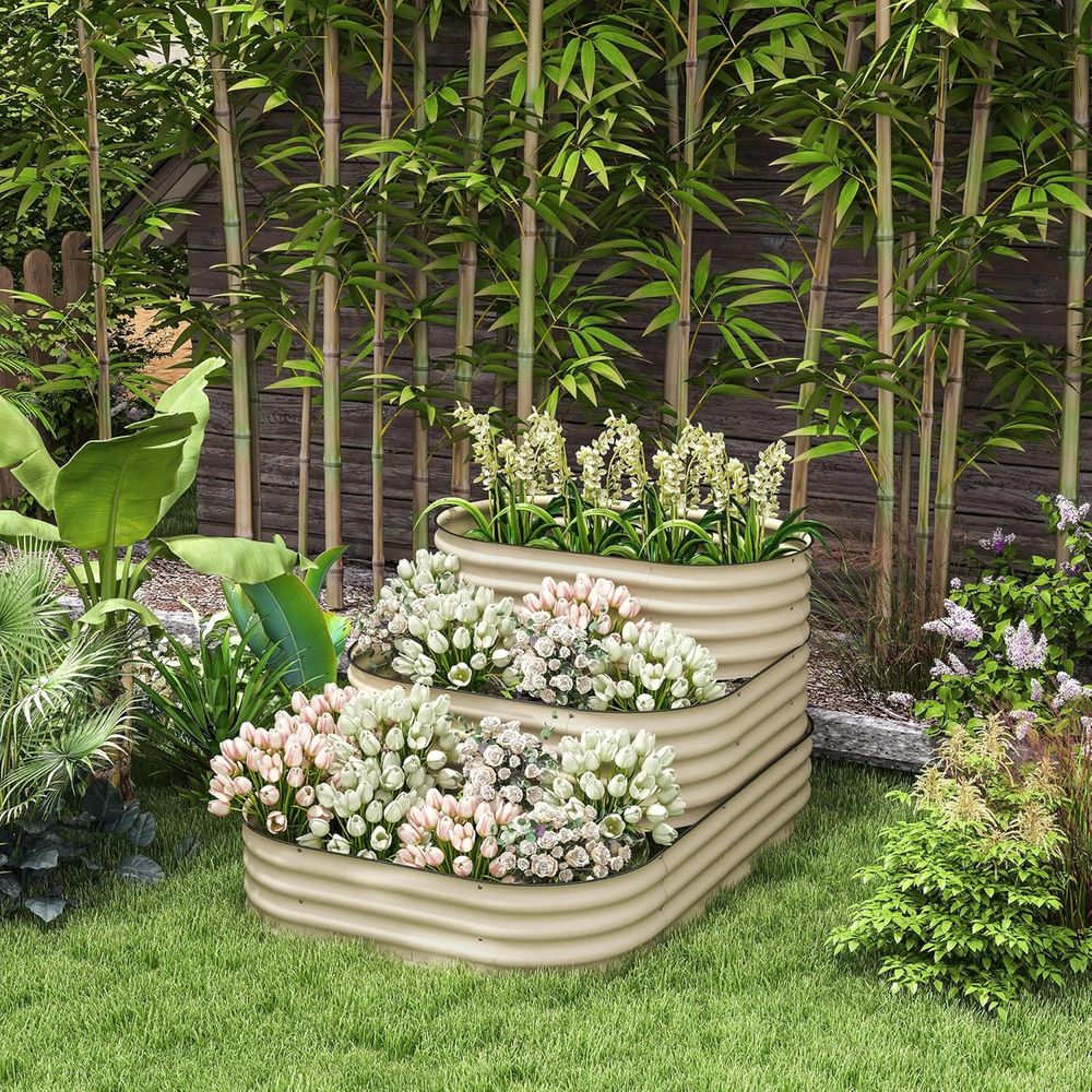 3-Tier Steel Raised Garden Bed - đánh giá và giá Raised Bed Planter Box