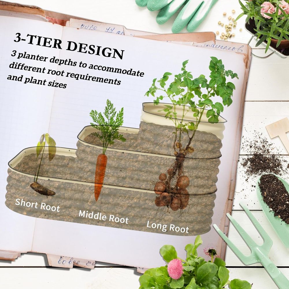 3-Tier Steel Raised Garden Bed - đánh giá và giá Raised Bed Planter Box