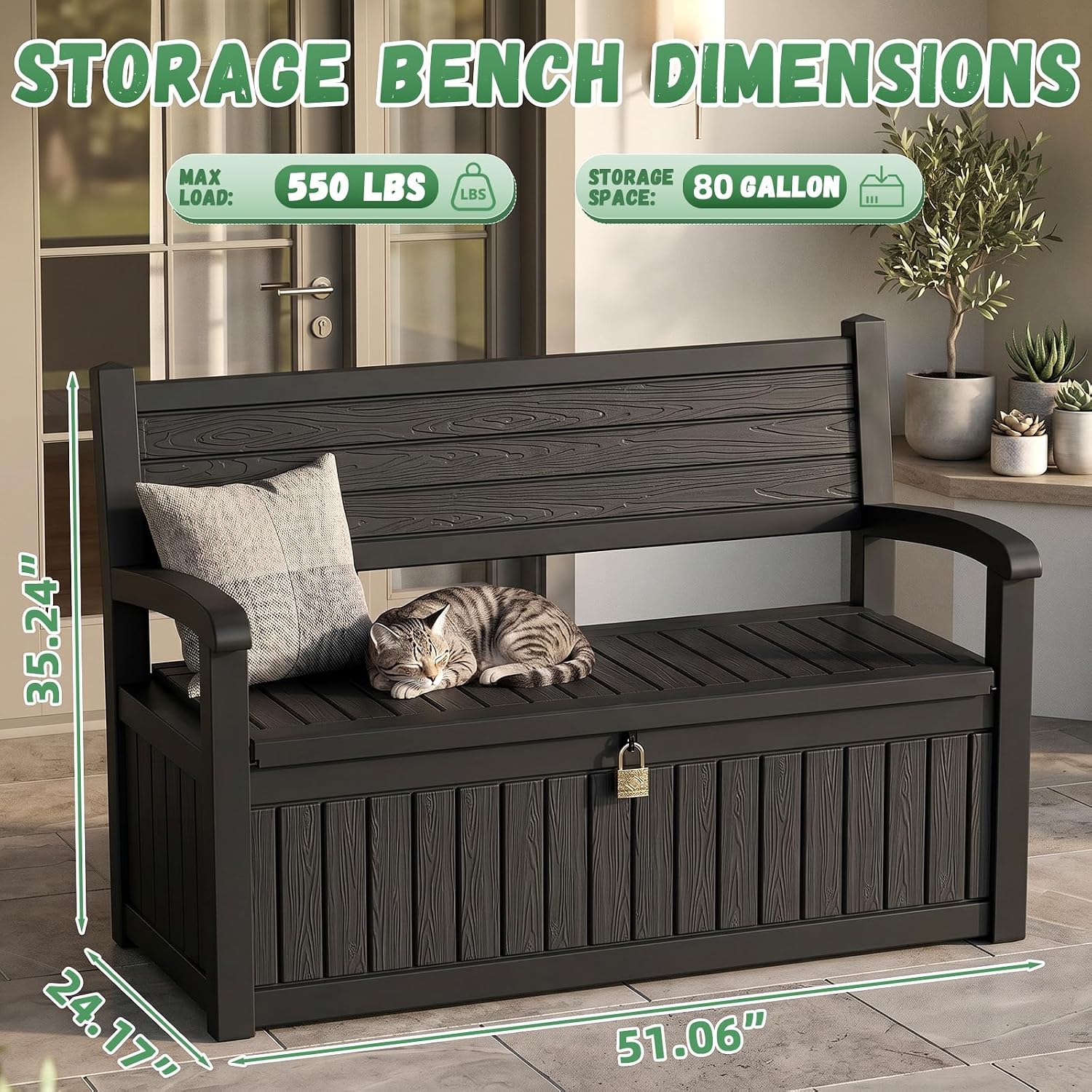 Large Outdoor Storage Bench De - đánh giá và giá Gardening Tools Box
