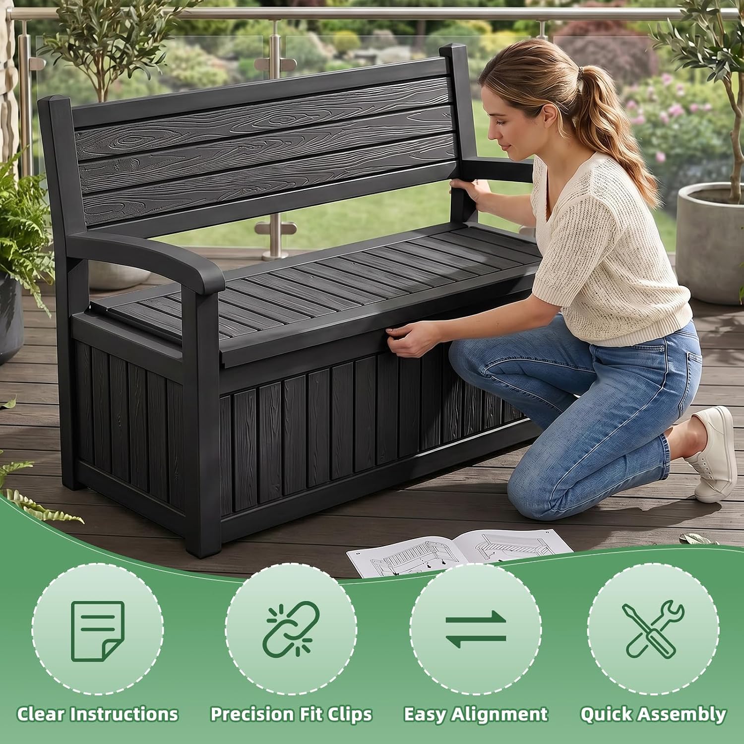 Large Outdoor Storage Bench De - đánh giá và giá Gardening Tools Box