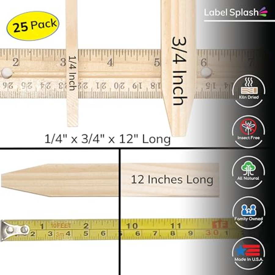 25 Pack Wooden Garden Stakes,  - đánh giá và giá Garden Row Marker
