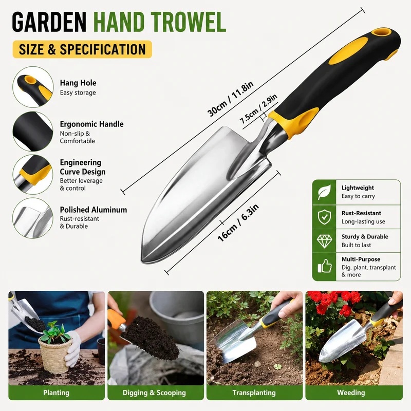 Stainless Steel Garden Trowel  - đánh giá và giá Gardening Tools Trowel