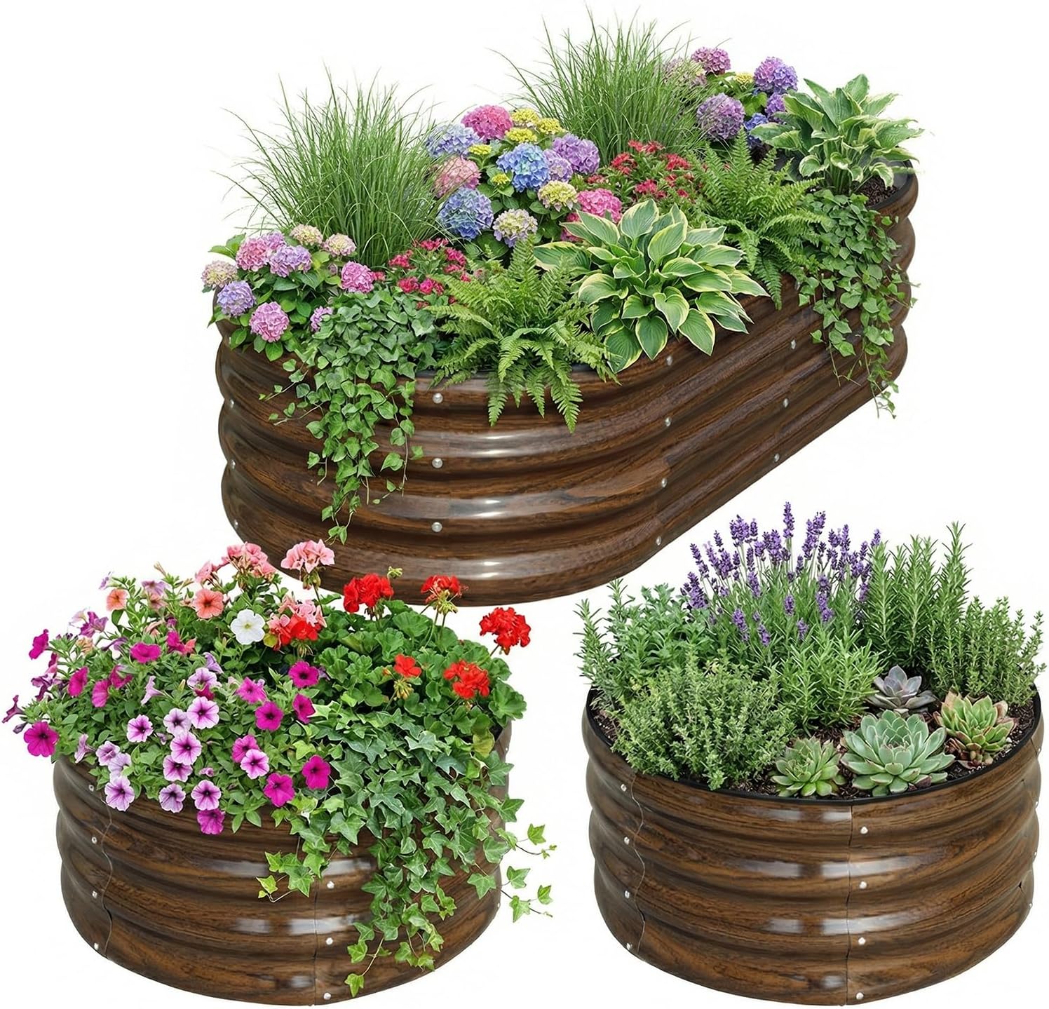 3-Pack Galvanized Steel Raised - đánh giá và giá Raised Bed Planter Box