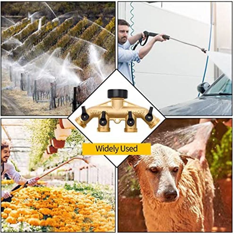 ABNQ 4 Way Brass Hose Splitter - đánh giá và giá Gardening Tools Yellow