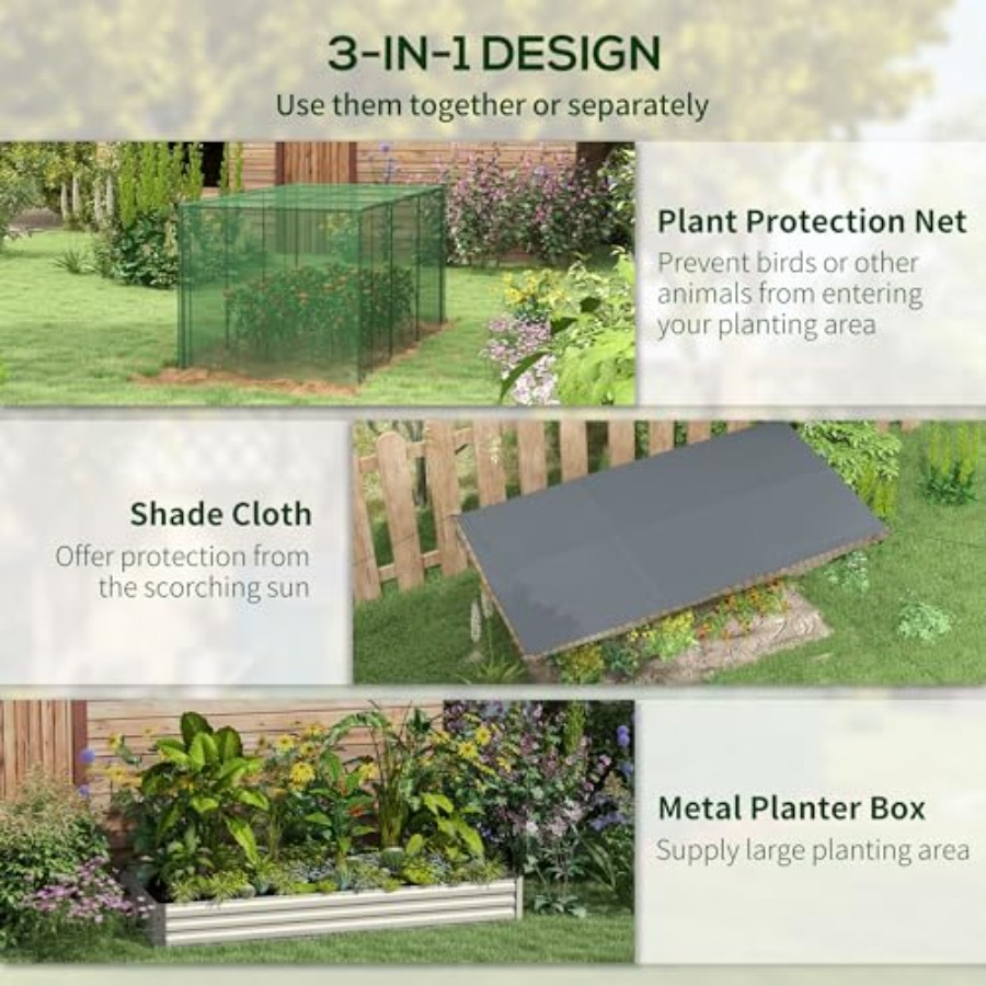 7.3 x 3.4 x 1 ft Galvanized Ra - đánh giá và giá Raised Bed Planter Box