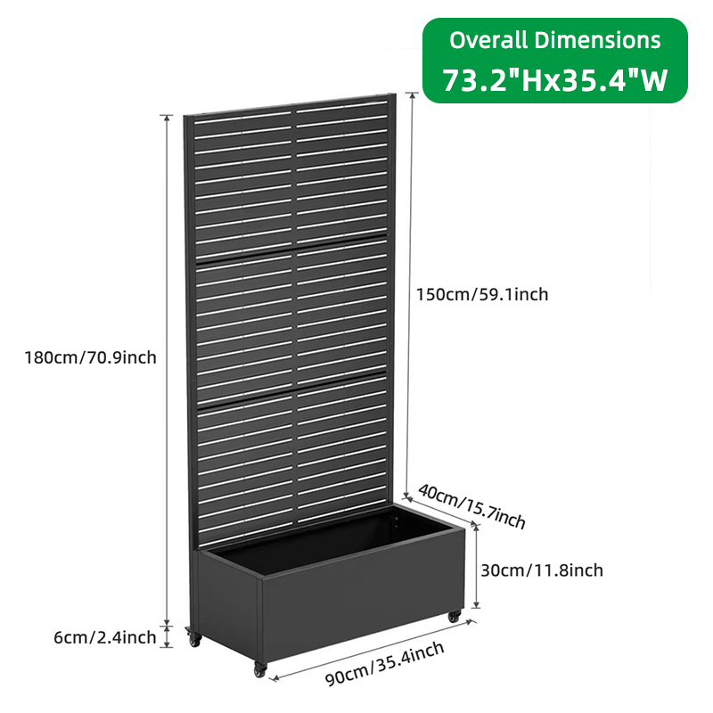 73.2 Inch Tall Privacy Screen  - đánh giá và giá Raised Bed Planter Box