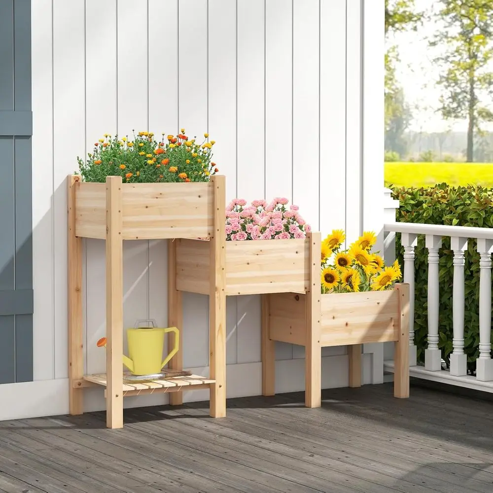 3-Tier Wooden Raised Garden Be - đánh giá và giá Raised Bed Planter Box
